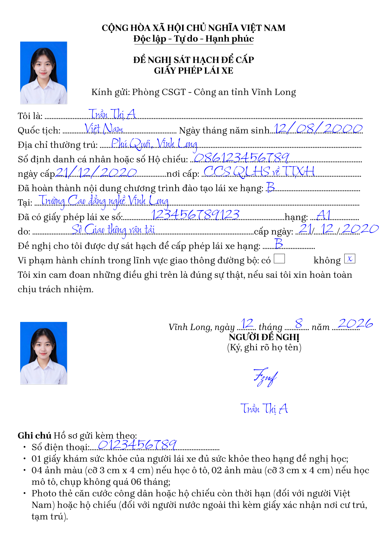 Đơn đăng ký