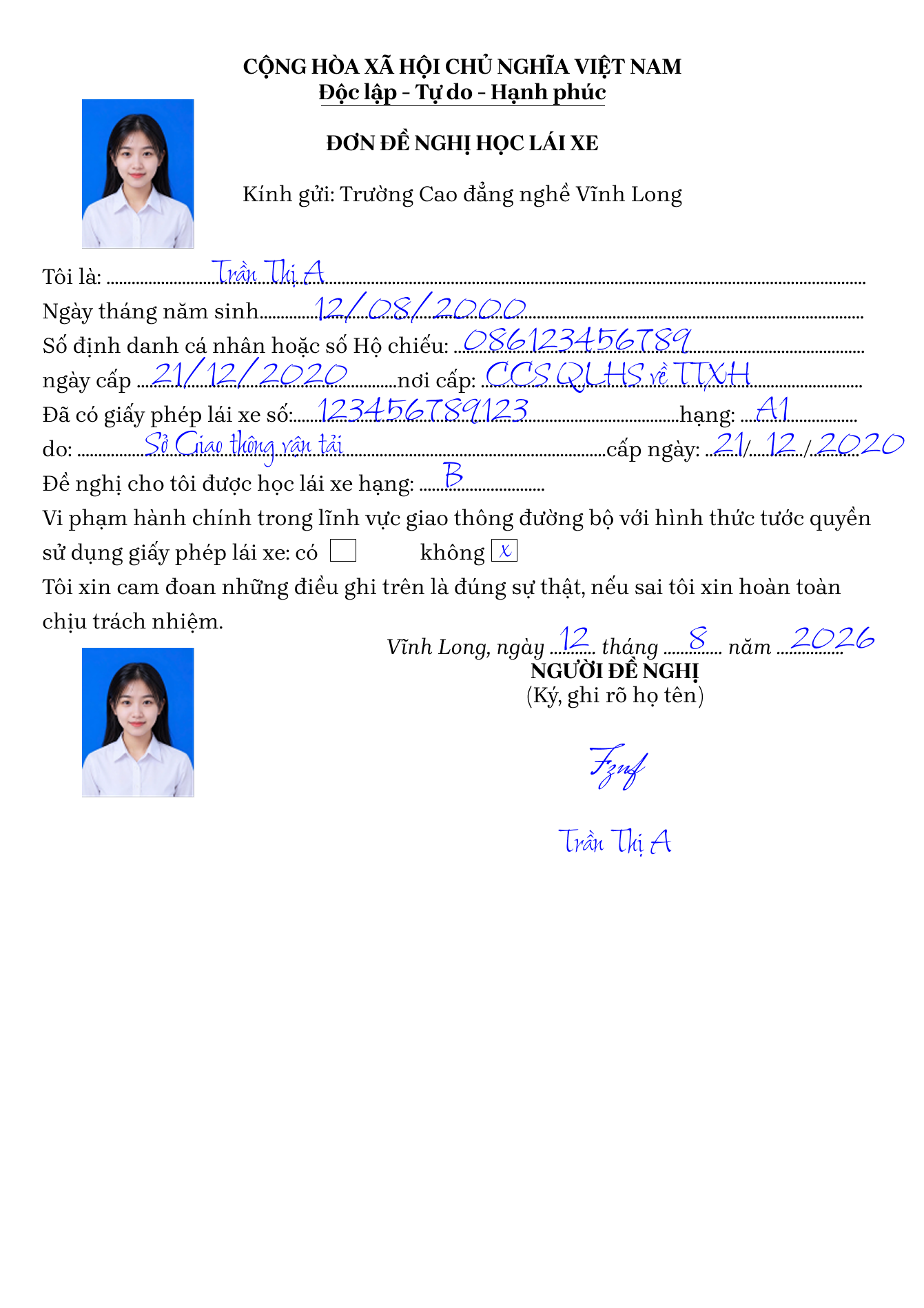 Đơn đăng ký